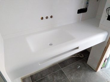 JIJ Solid Surface lavabo termoformado blanco