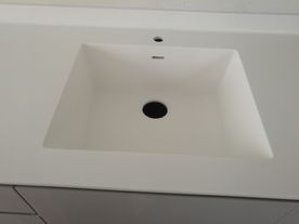 JIJ Solid Surface encimera de baño con lavabos