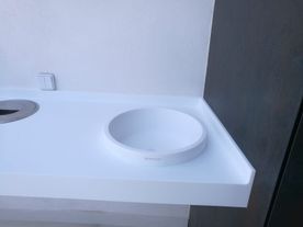 JIJ Solid Surface encimera con lavabo moderno