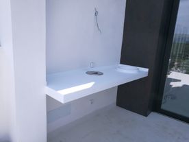 JIJ Solid Surface encimera de baño moderna