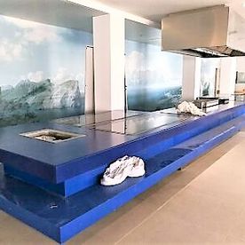 JIJ Solid Surface mueble buffet en color azul