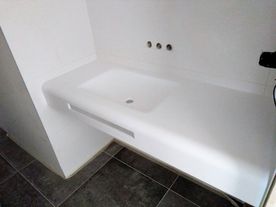 JIJ Solid Surface encimera para baño