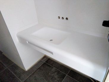 JIJ Solid Surface lavabo termoformado de color blanco