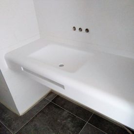 JIJ Solid Surface lavabo termoformado de color blanco